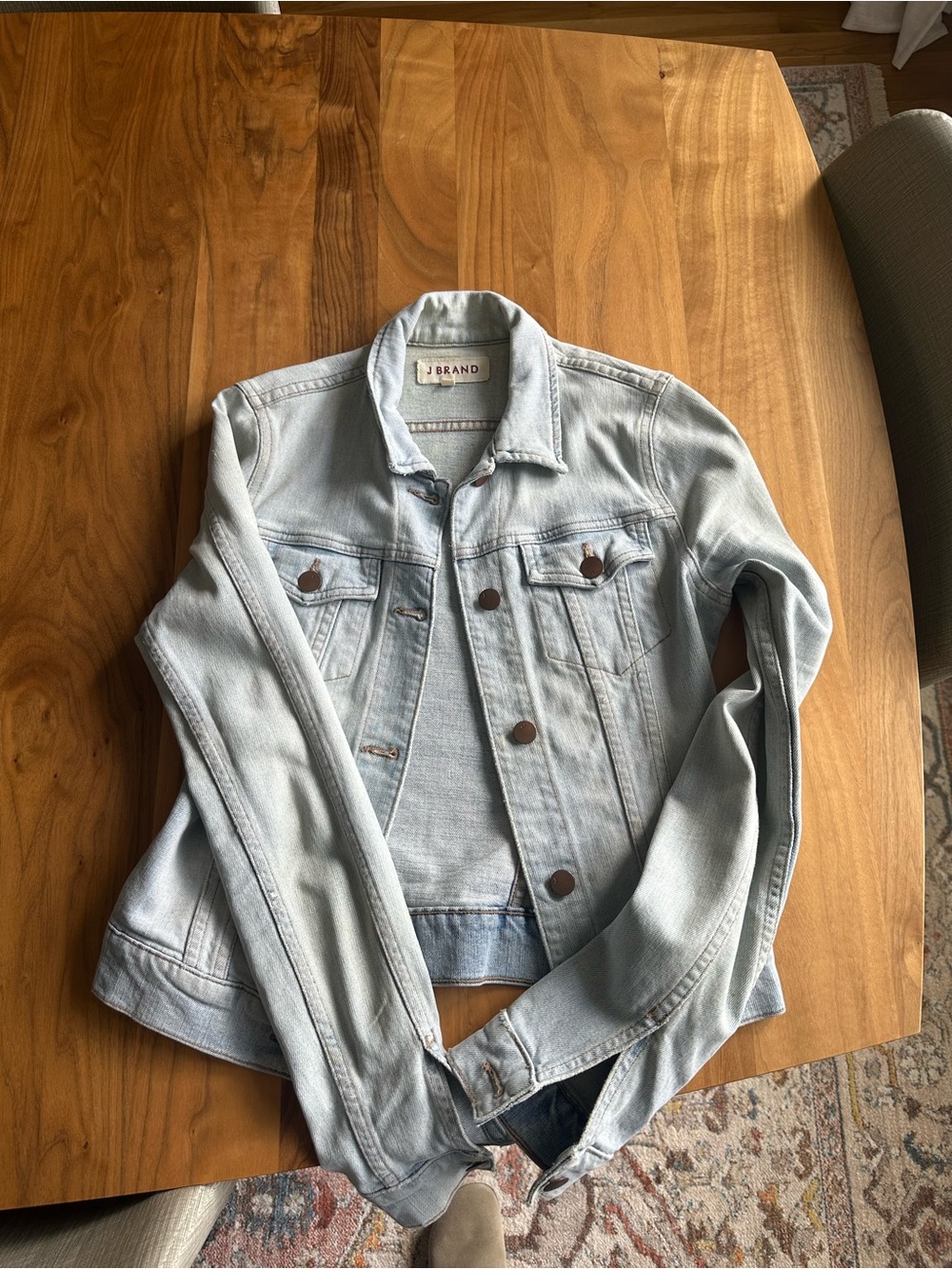 J Brand Pale Blue Light Wash Denim Jacket XS